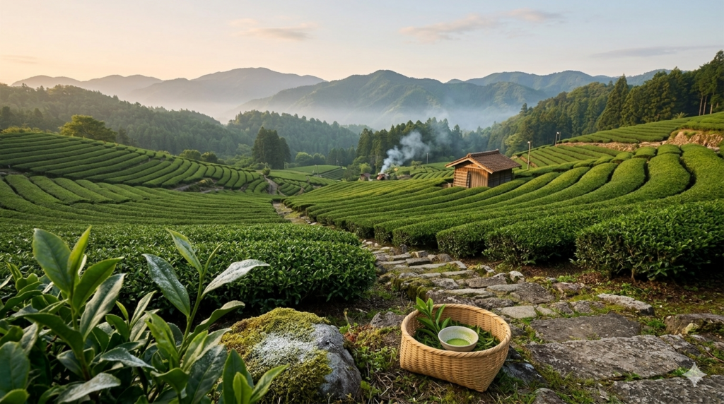 champs japon thé vert matcha